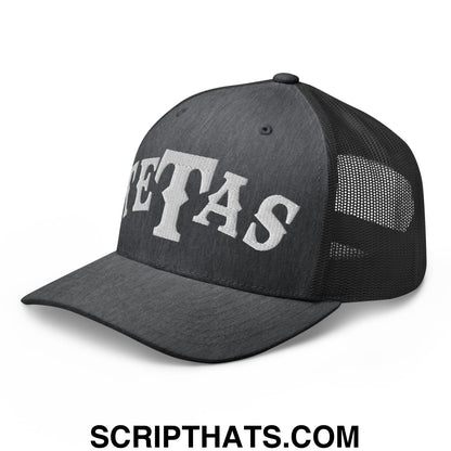 Texas Tetas Embroidered Mesh Trucker Hat Dark Heather Gray