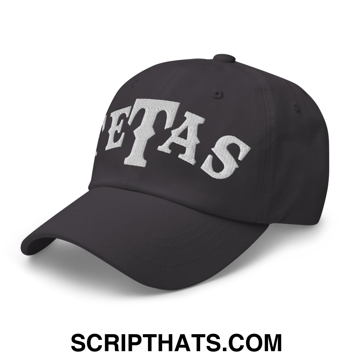 Texas Tetas Embroidered Unstructured Dad Hat Dark Grey