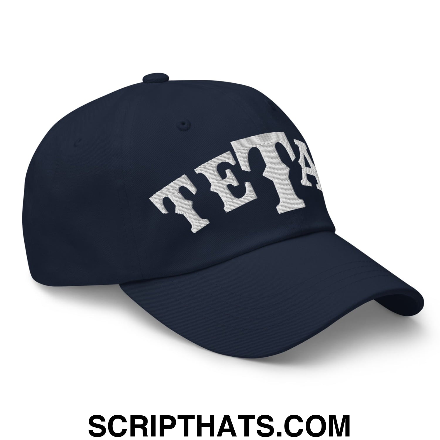 Texas Tetas Embroidered Unstructured Dad Hat Navy