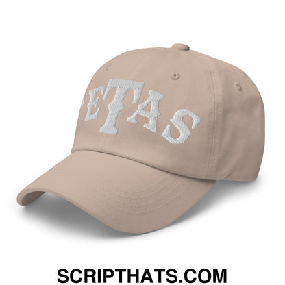 Texas Tetas Embroidered Unstructured Dad Hat Stone
