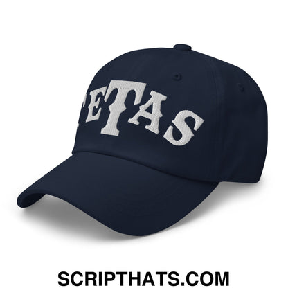 Texas Tetas Embroidered Unstructured Dad Hat Navy