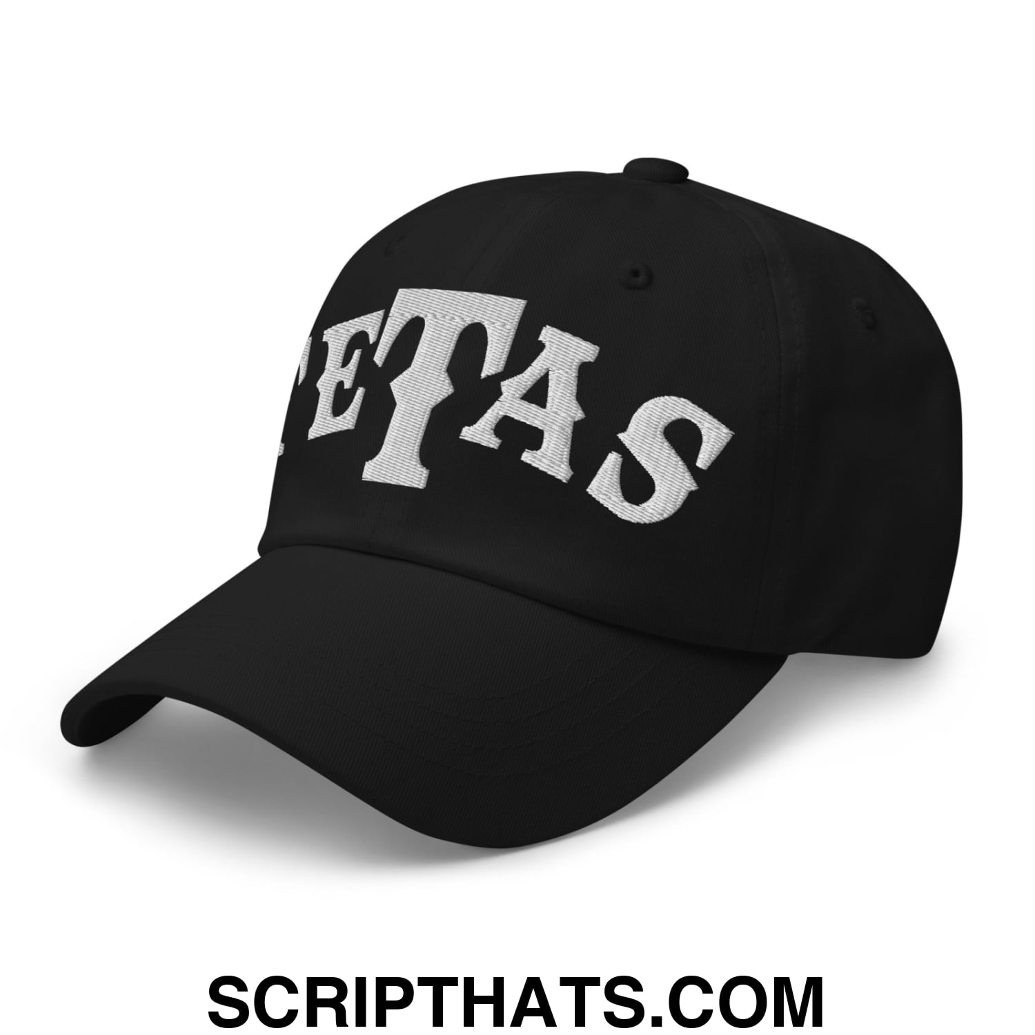 Texas Tetas Embroidered Unstructured Dad Hat Black