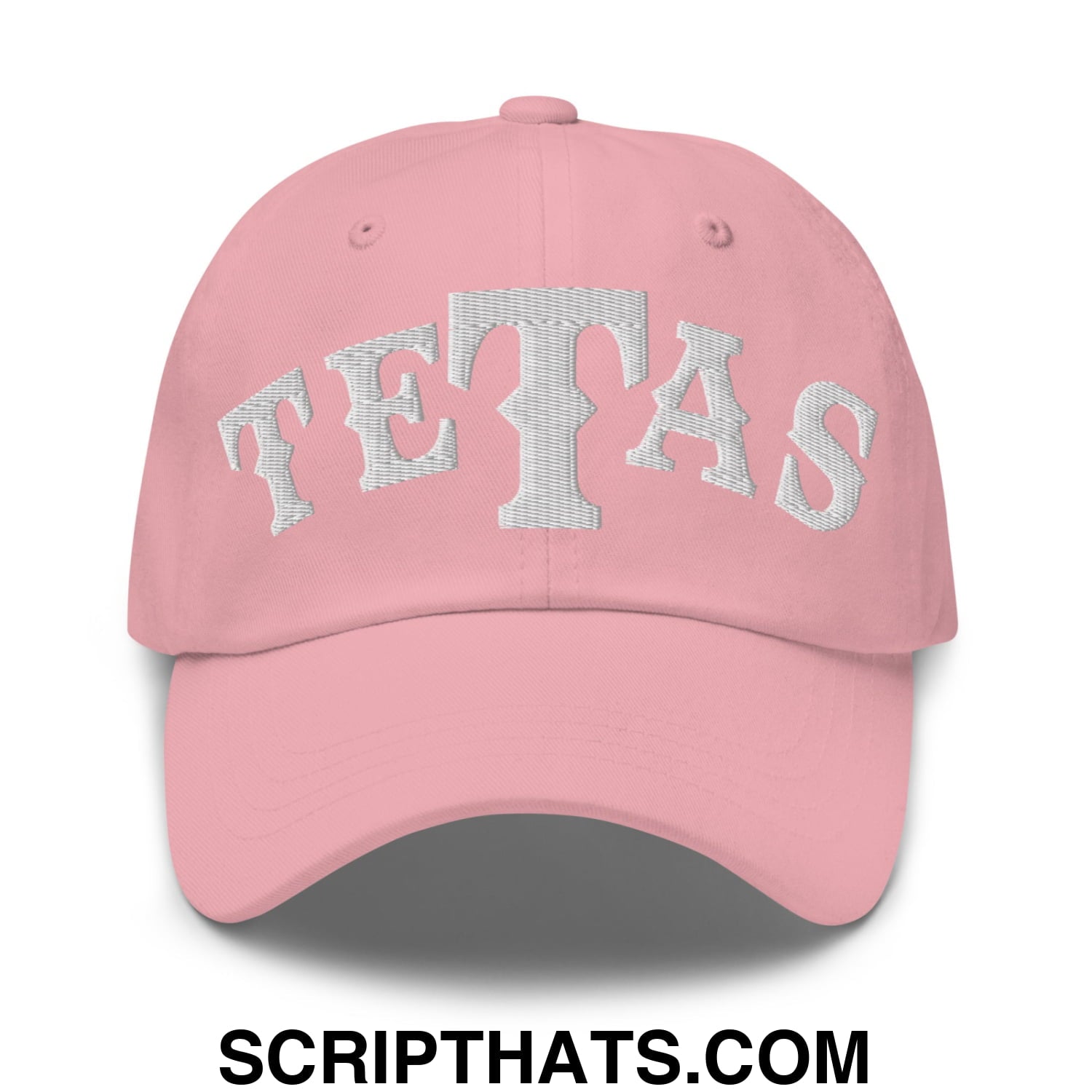 Texas Tetas Embroidered Unstructured Dad Hat Pink