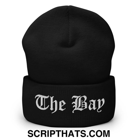 The Bay Old English Embroidered Knit Cuffed Beanie Black