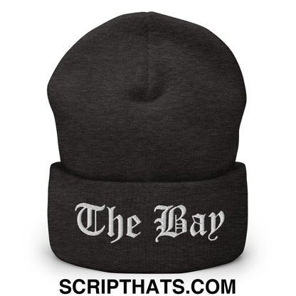 The Bay Old English Embroidered Knit Cuffed Beanie Dark Grey