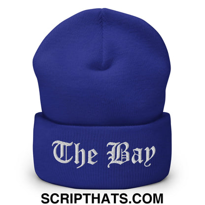 The Bay Old English Embroidered Knit Cuffed Beanie Royal
