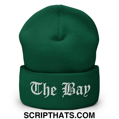 The Bay Old English Embroidered Knit Cuffed Beanie Spruce