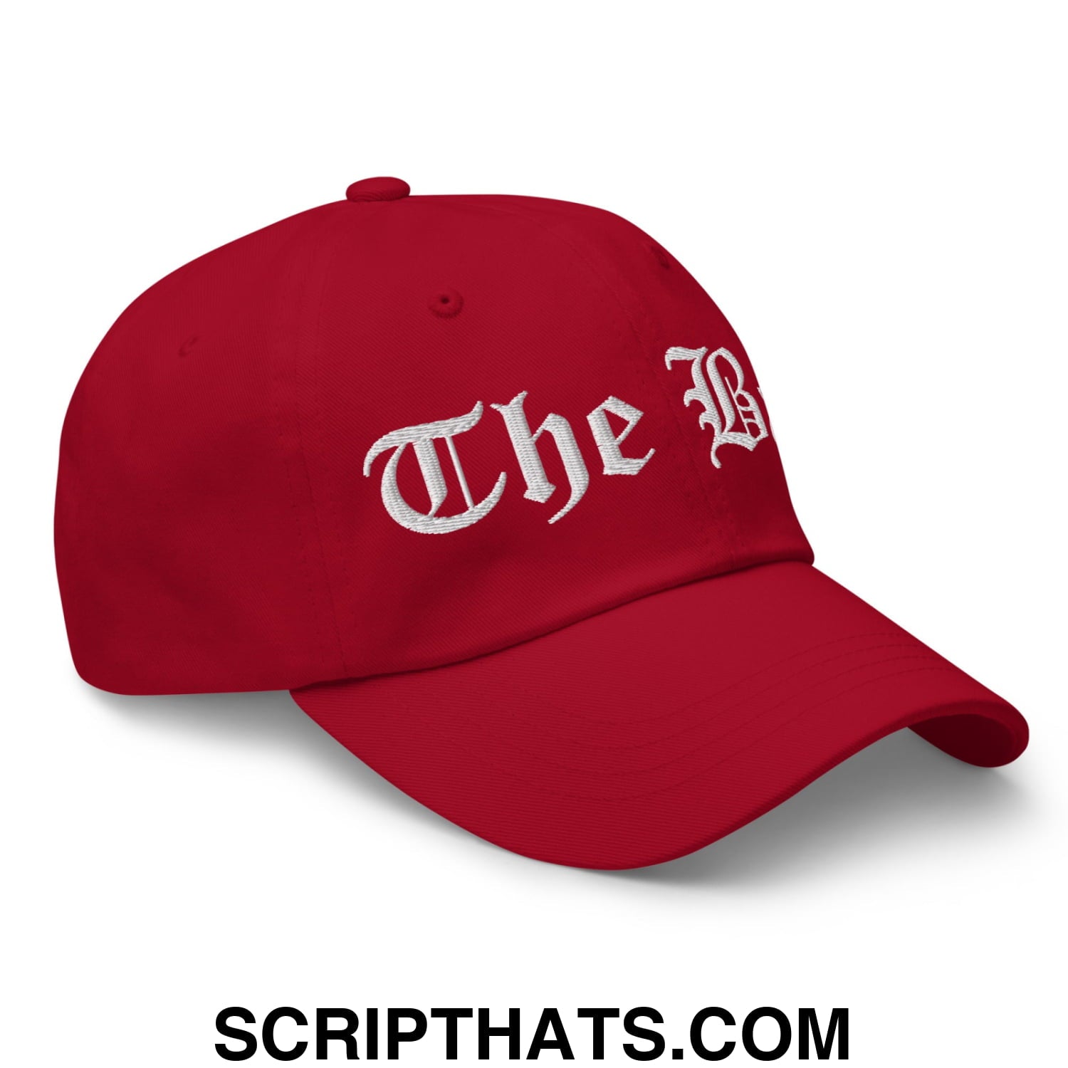 The Bay Old English Embroidered Unstructured Dad Hat Cranberry