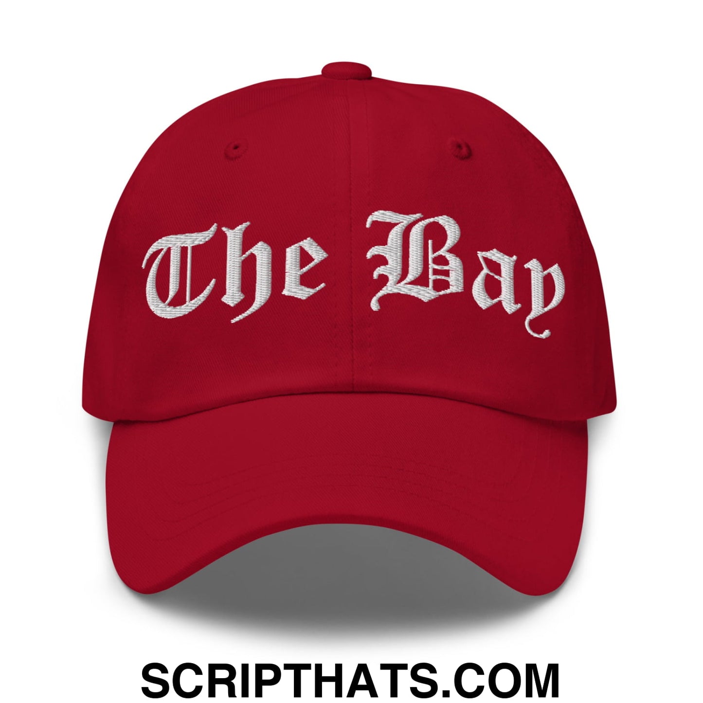 The Bay Old English Embroidered Unstructured Dad Hat Cranberry