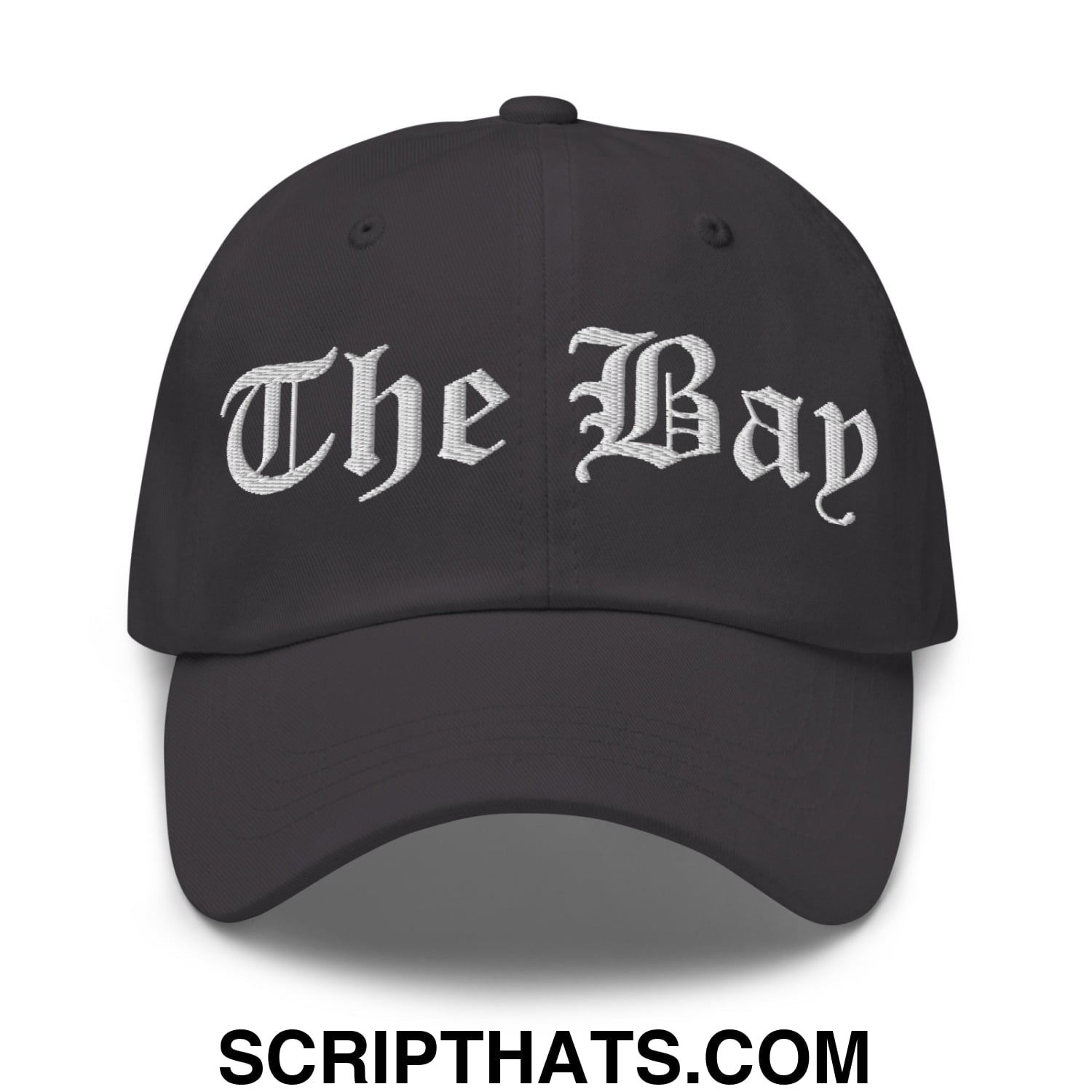 The Bay Old English Embroidered Unstructured Dad Hat Dark Grey