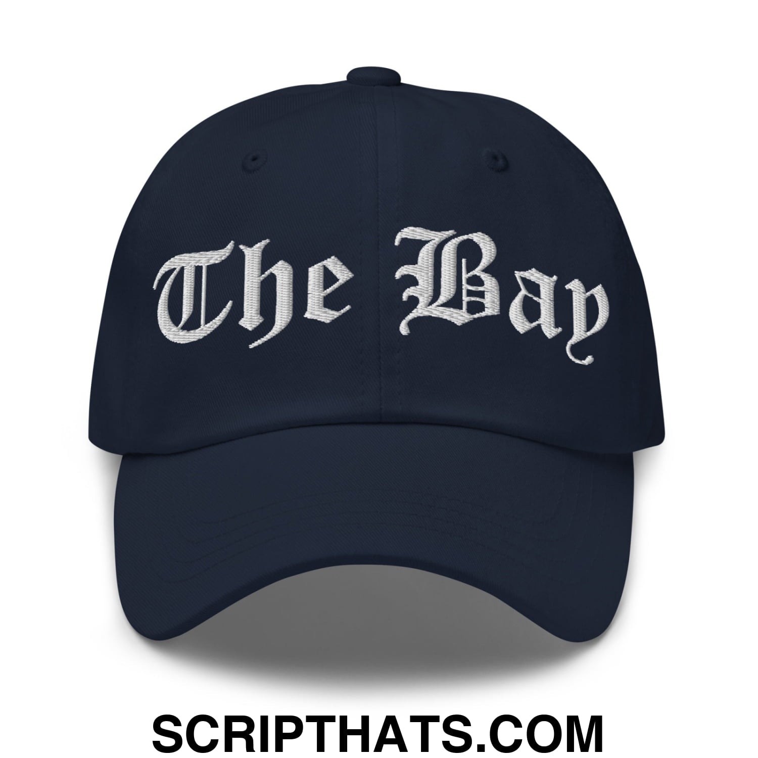 The Bay Old English Embroidered Unstructured Dad Hat Navy
