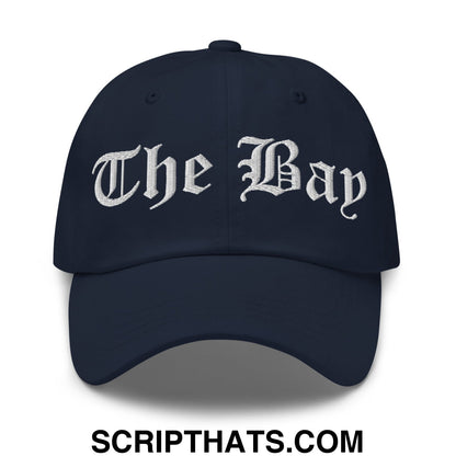 The Bay Old English Embroidered Unstructured Dad Hat Navy
