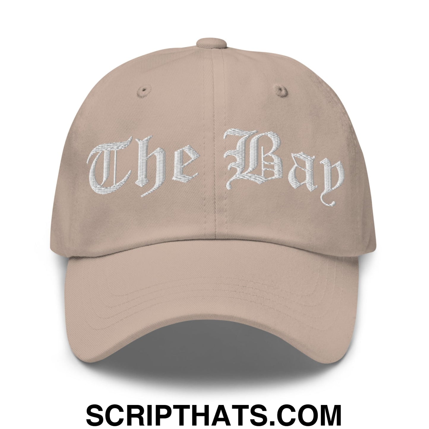 The Bay Old English Embroidered Unstructured Dad Hat Stone
