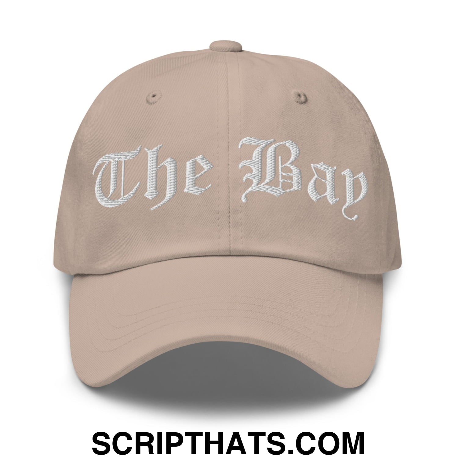 The Bay Old English Embroidered Unstructured Dad Hat Stone