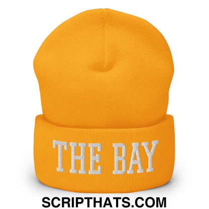 The Bay Varsity College Block Embroidered Knit Cuffed Beanie Gold
