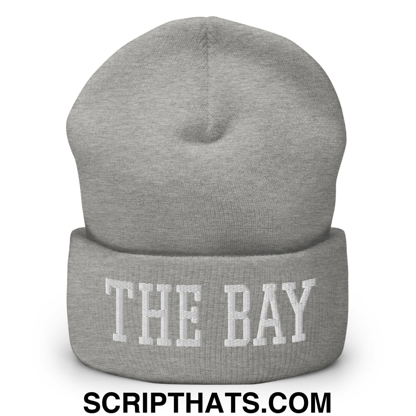 The Bay Varsity College Block Embroidered Knit Cuffed Beanie Heather Grey