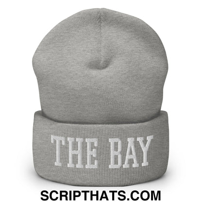 The Bay Varsity College Block Embroidered Knit Cuffed Beanie Heather Grey