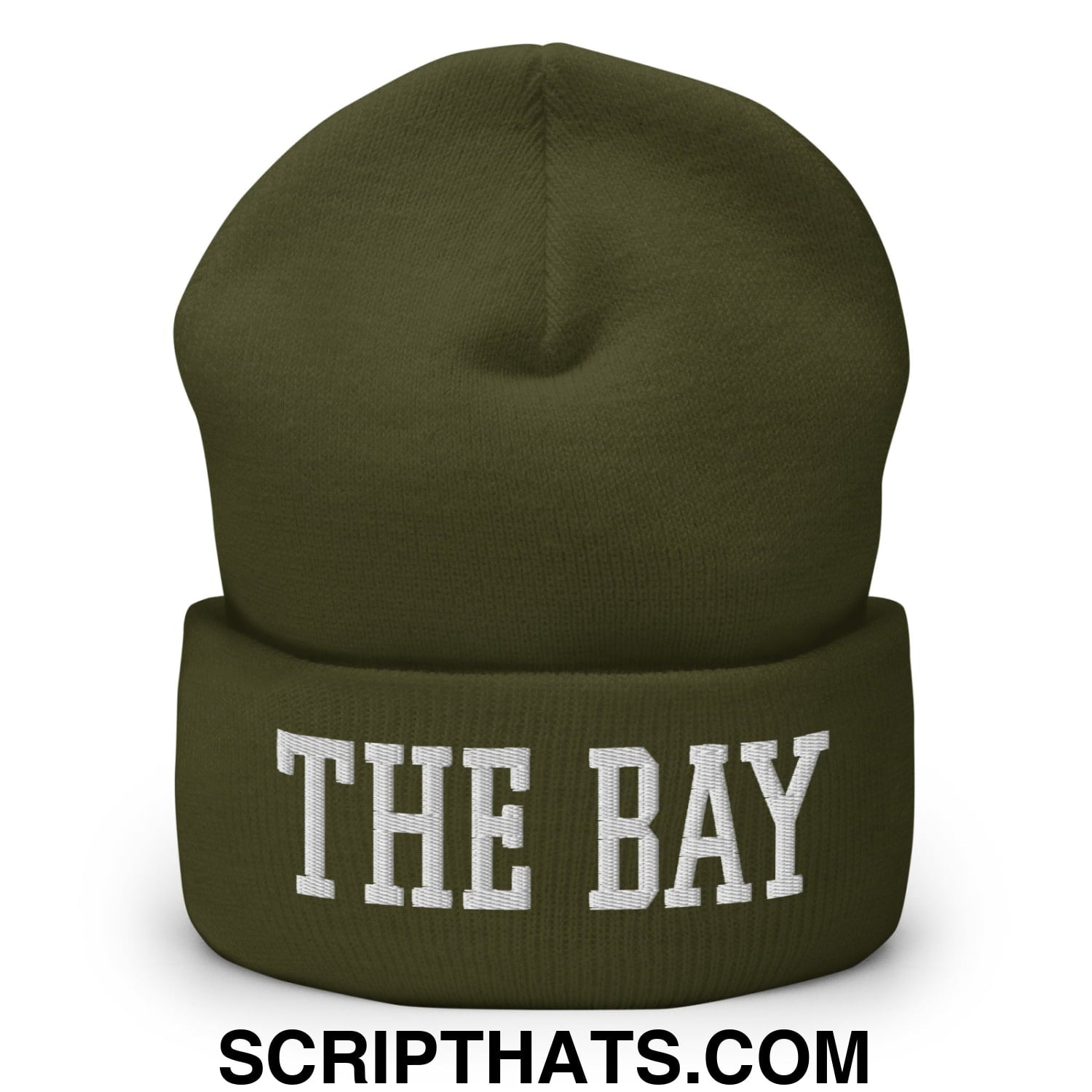 The Bay Varsity College Block Embroidered Knit Cuffed Beanie Olive