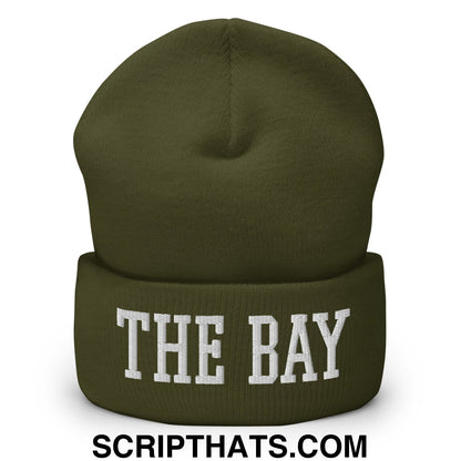 The Bay Varsity College Block Embroidered Knit Cuffed Beanie Olive
