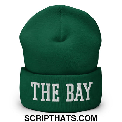 The Bay Varsity College Block Embroidered Knit Cuffed Beanie Spruce