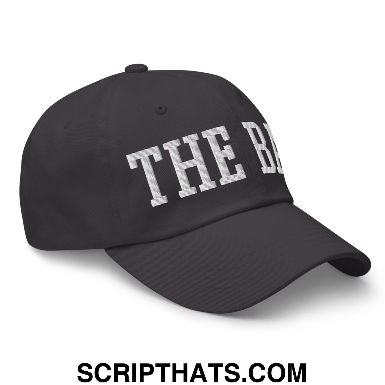 The Bay Varsity College Block Embroidered Unstructured Dad Hat Dark Grey