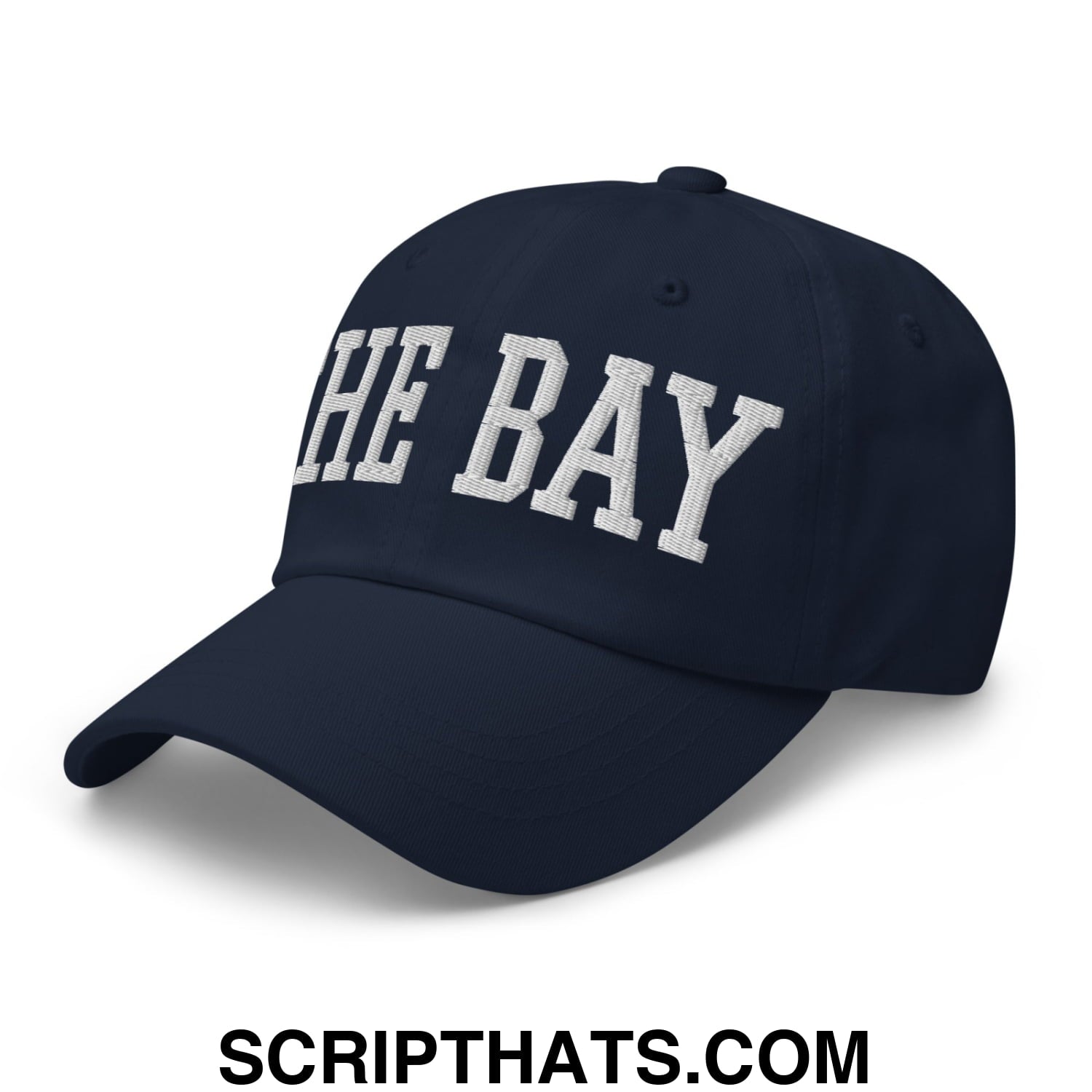The Bay Varsity College Block Embroidered Unstructured Dad Hat Navy