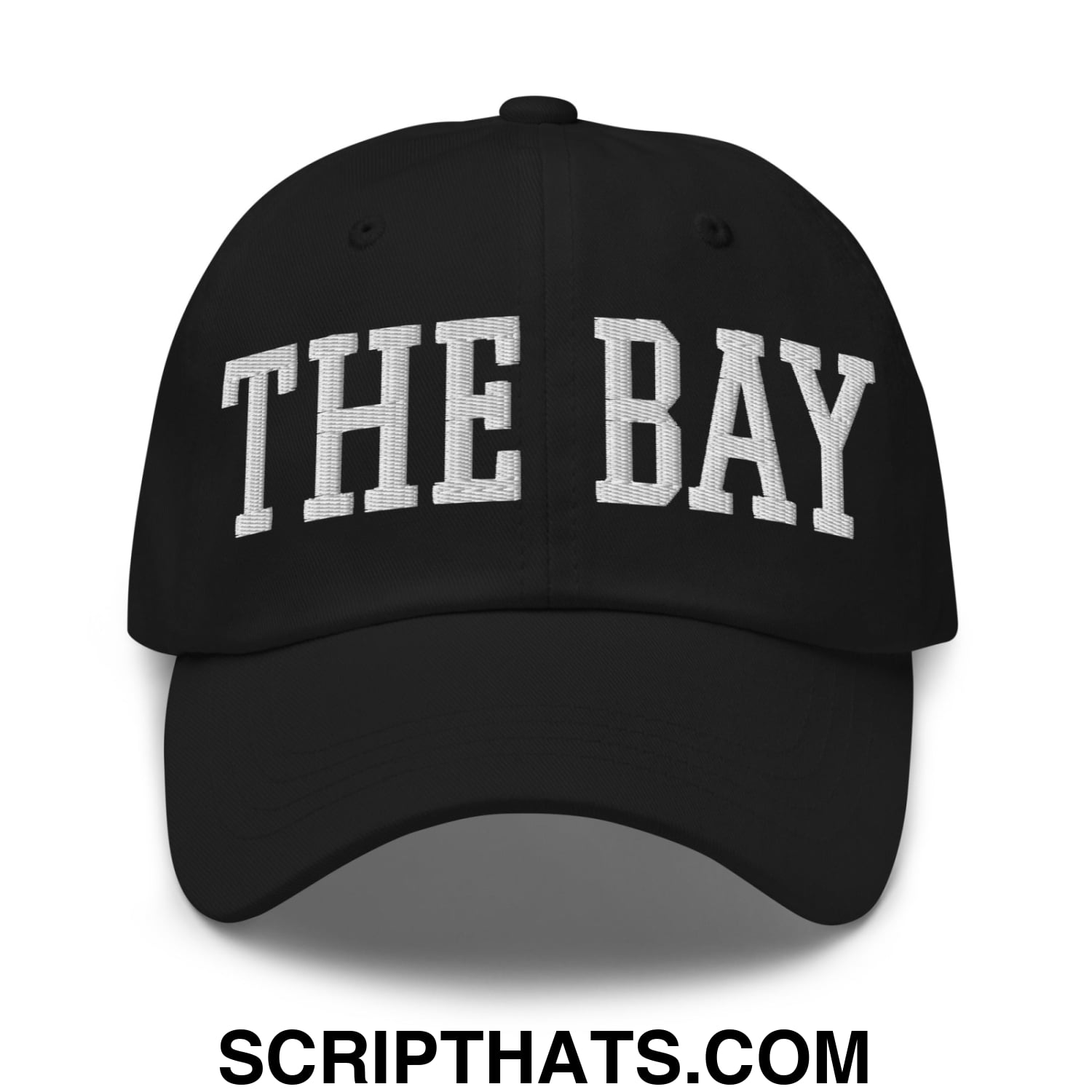 The Bay Varsity College Block Embroidered Unstructured Dad Hat Black