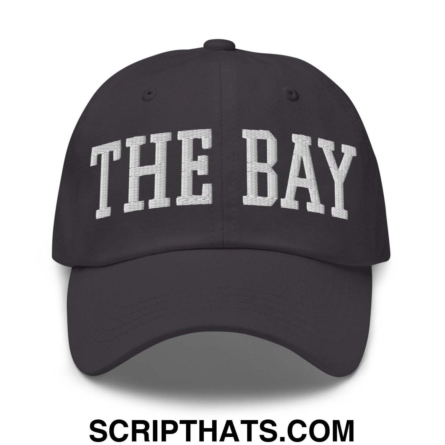 The Bay Varsity College Block Embroidered Unstructured Dad Hat Dark Grey