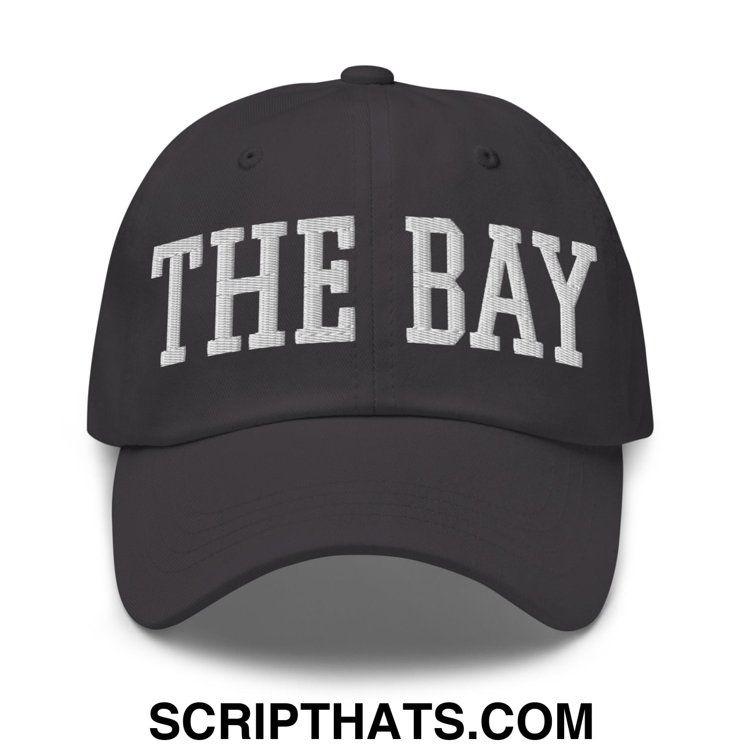 The Bay Varsity College Block Embroidered Unstructured Dad Hat Dark Grey