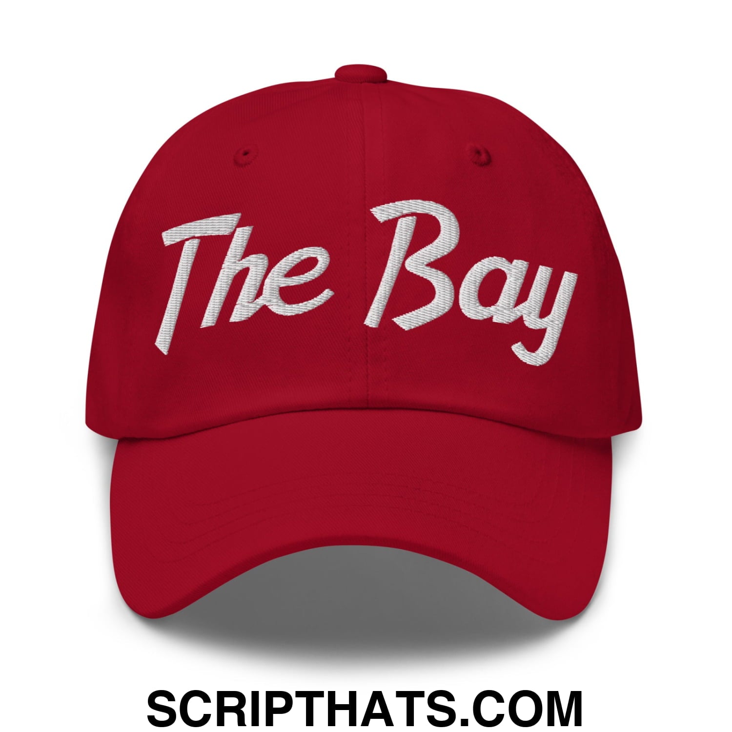 The Bay Vintage Sports Script Embroidered Unstructured Dad Hat Cranberry