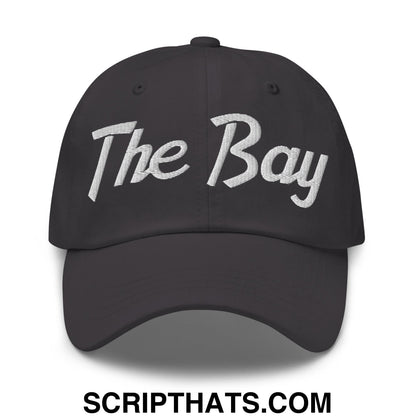 The Bay Vintage Sports Script Embroidered Unstructured Dad Hat Dark Grey