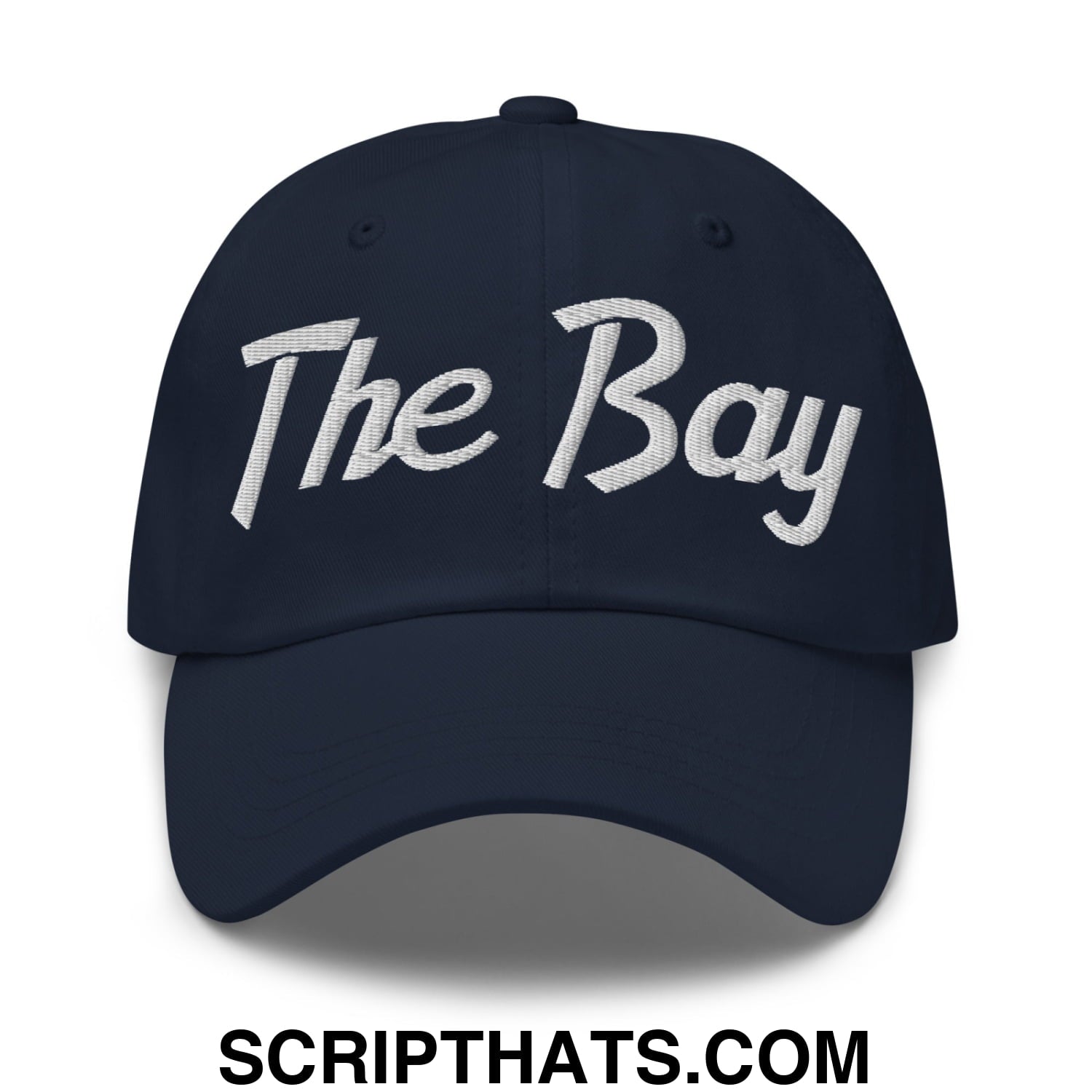 The Bay Vintage Sports Script Embroidered Unstructured Dad Hat Navy