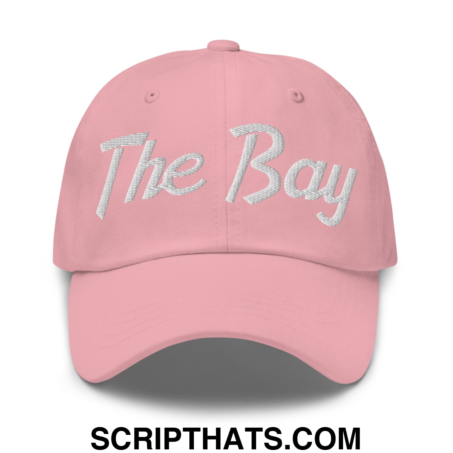 The Bay Vintage Sports Script Embroidered Unstructured Dad Hat Pink