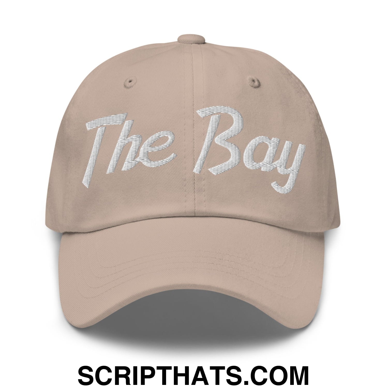 The Bay Vintage Sports Script Embroidered Unstructured Dad Hat Stone