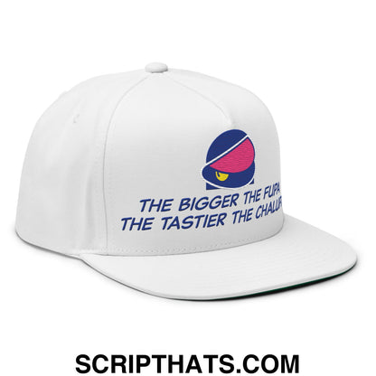 The Bigger the Fupa the Tastier the Chalupa Embroidered Flat Brim Bill 5 Panel Snapback Hat Default Title