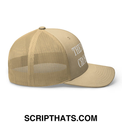 The Border Crossed Us Embroidered Mesh Trucker Hat Khaki