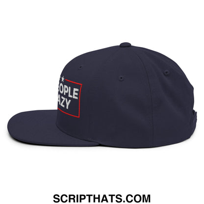 These People Are Crazy 2026 Embroidered Flat Bill Brim Snapback Hat Navy