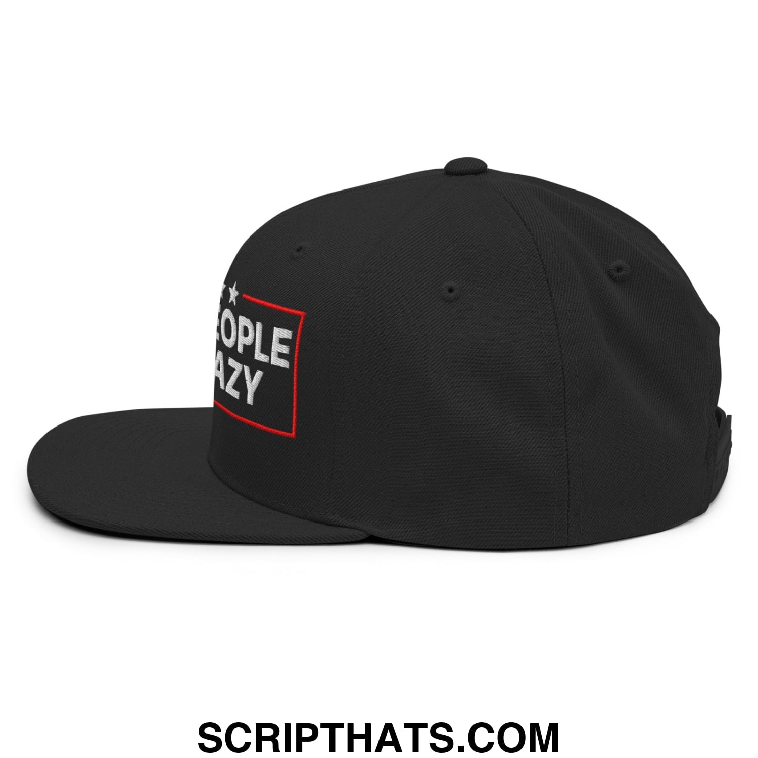 These People Are Crazy 2026 Embroidered Flat Bill Brim Snapback Hat Black