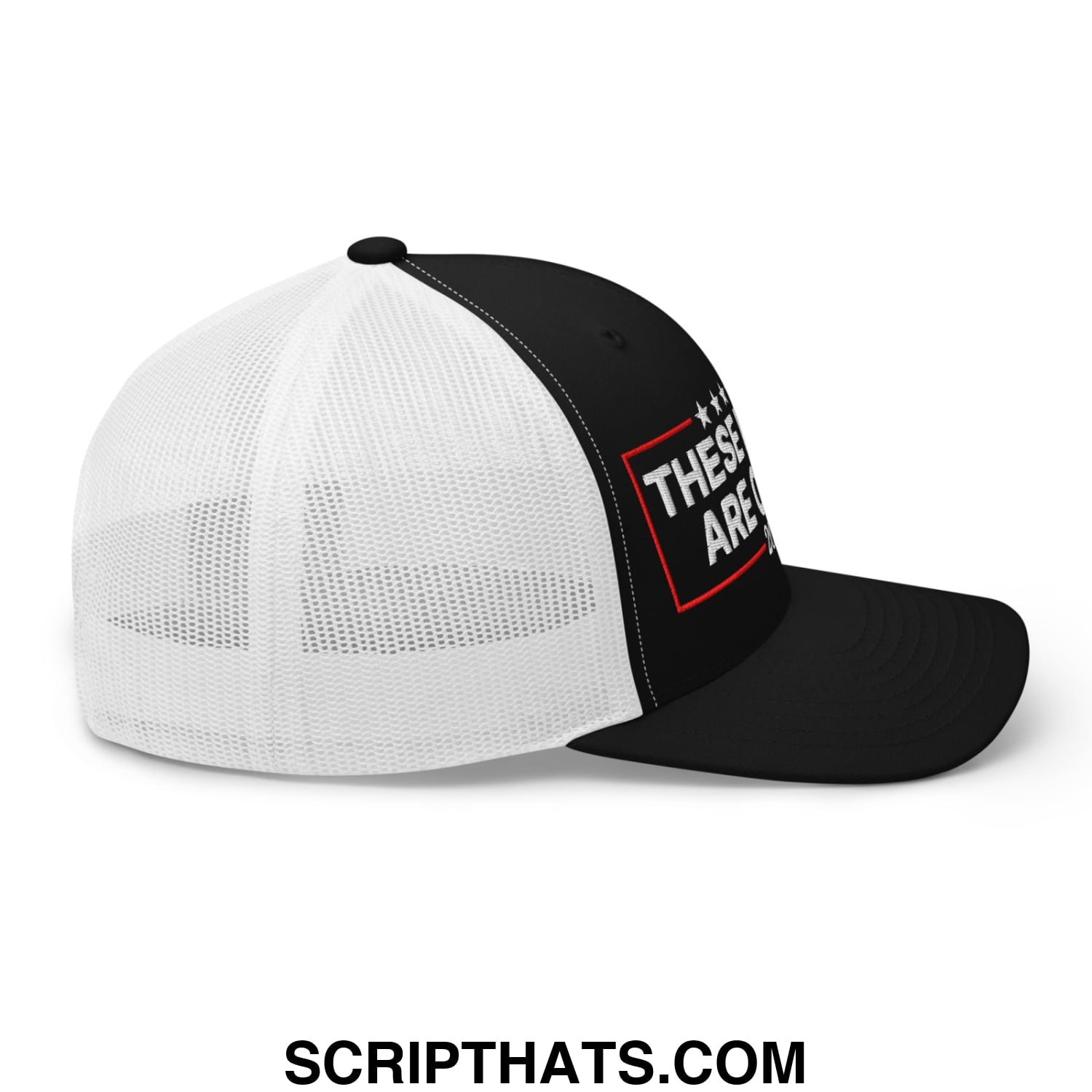 These People Are Crazy 2026 Embroidered Mesh Trucker Hat Black White