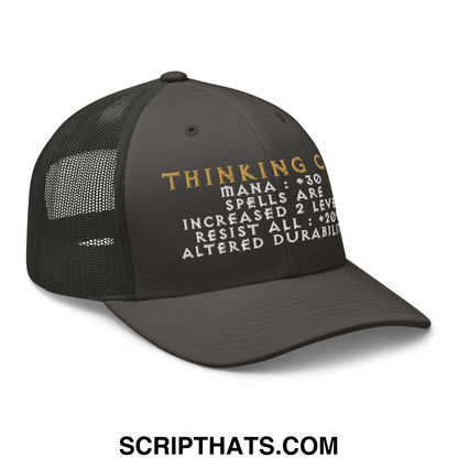 Thinking Cap Diablo Embroidered Mesh Trucker Hat Charcoal