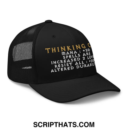 Thinking Cap Diablo Embroidered Mesh Trucker Hat Black