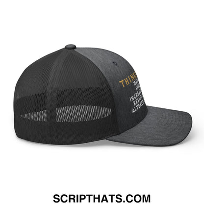 Thinking Cap Diablo Embroidered Mesh Trucker Hat Dark Heather Gray