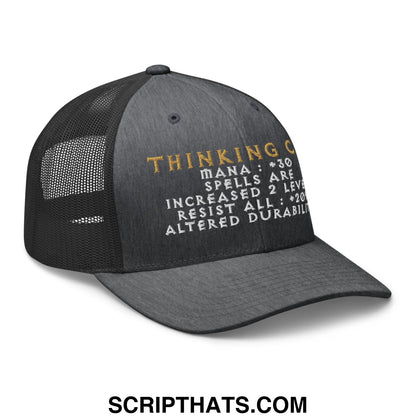 Thinking Cap Diablo Embroidered Mesh Trucker Hat Dark Heather Gray