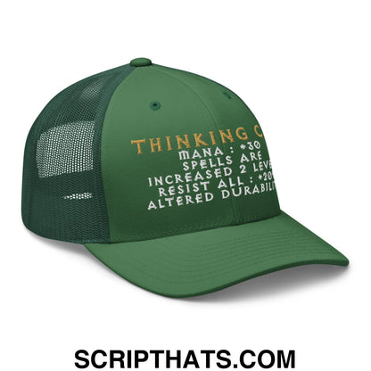 Thinking Cap Diablo Embroidered Mesh Trucker Hat Evergreen