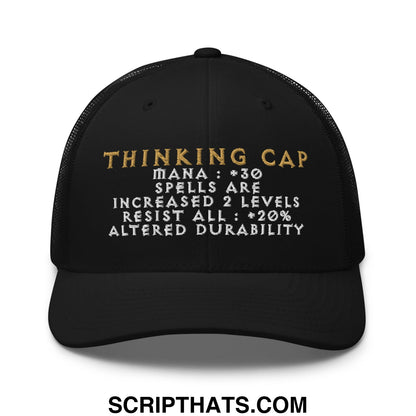 Thinking Cap Diablo Embroidered Mesh Trucker Hat Black