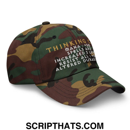 Thinking Cap Diablo Embroidered Unstructured Dad Hat Green Camo