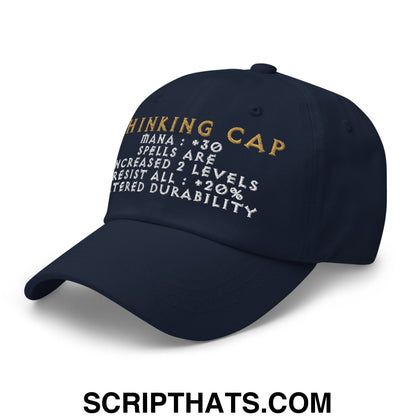 Thinking Cap Diablo Embroidered Unstructured Dad Hat Navy