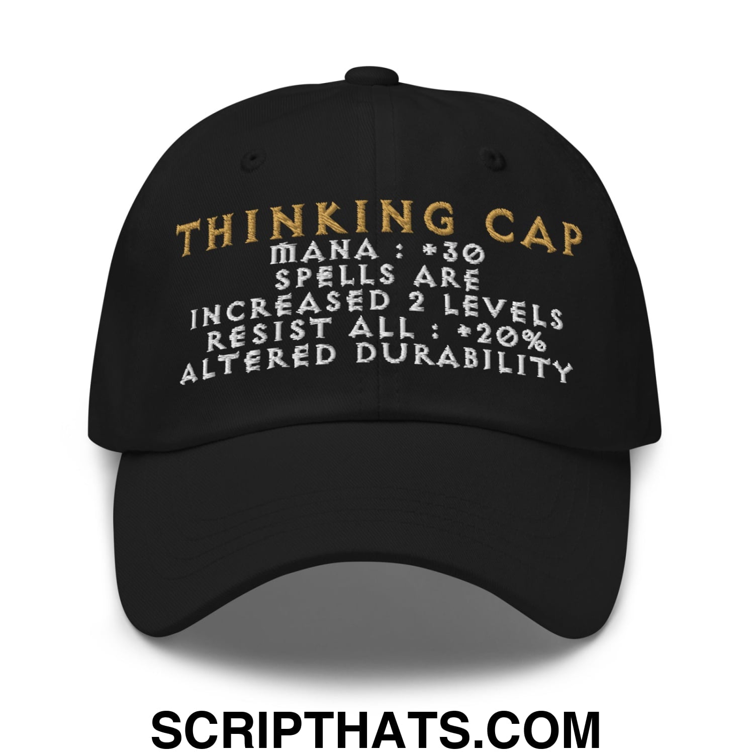 Thinking Cap Diablo Embroidered Unstructured Dad Hat Black