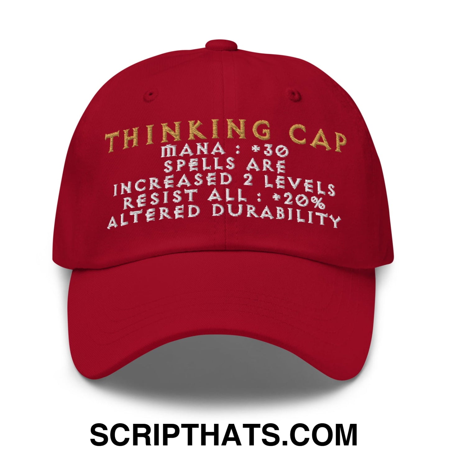 Thinking Cap Diablo Embroidered Unstructured Dad Hat Cranberry