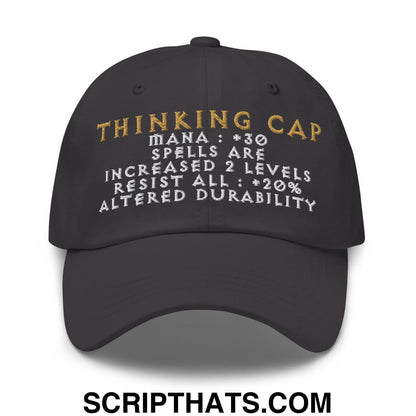 Thinking Cap Diablo Embroidered Unstructured Dad Hat Dark Grey